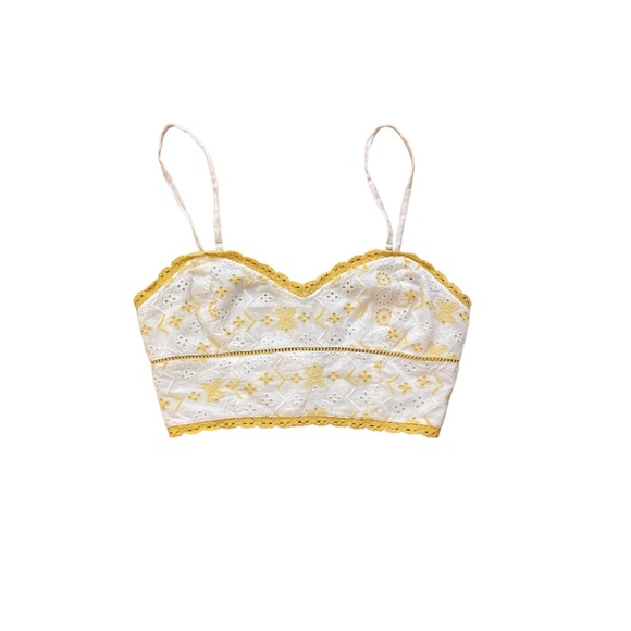 Yellow and white floral top. - Picture 1 of 2